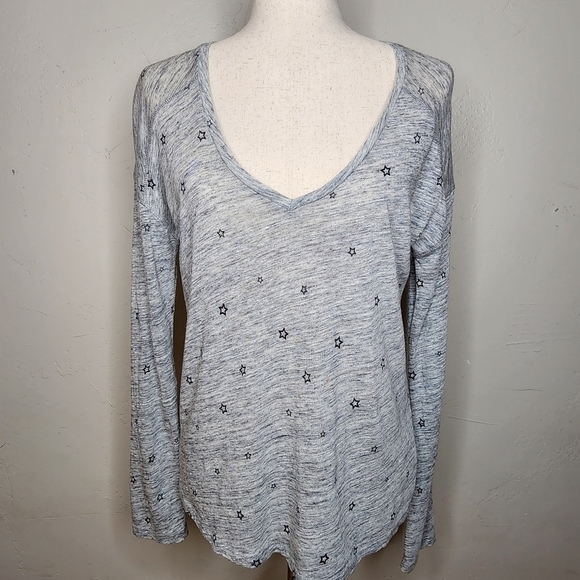 RAILS Sami Heather Gray Nebula Long Sleeve Star Tee Size Small - Picture 1 of 9